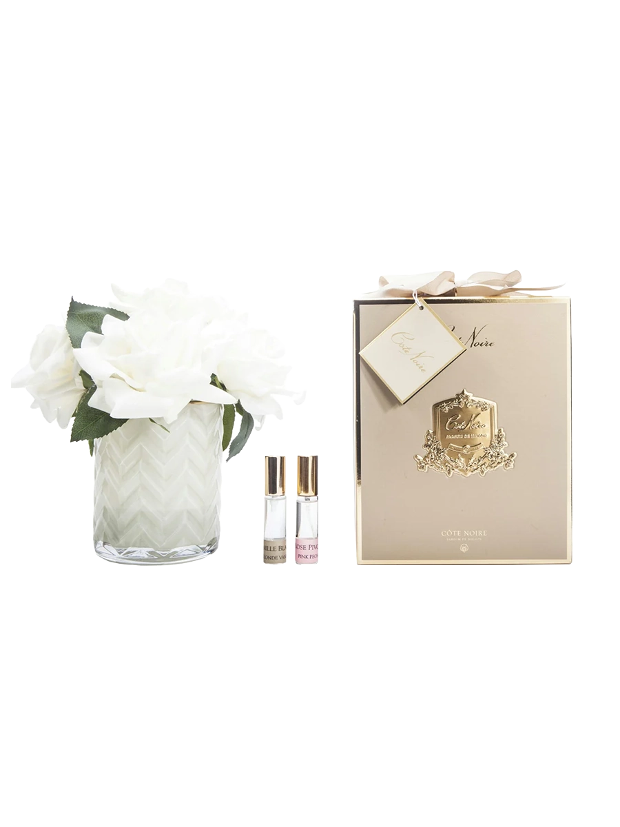 
Diffuseur de parfum d'ambiance de luxe « Herringbone Flower » - Crème, Champagne