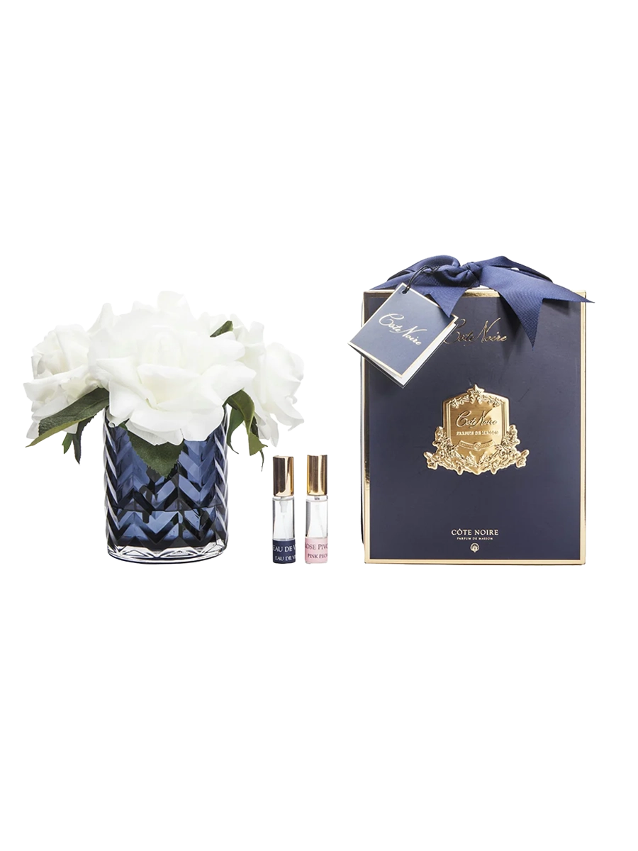 
Diffuseur de parfum d'ambiance de luxe « Herringbone Flower » - Bleu, Blanc