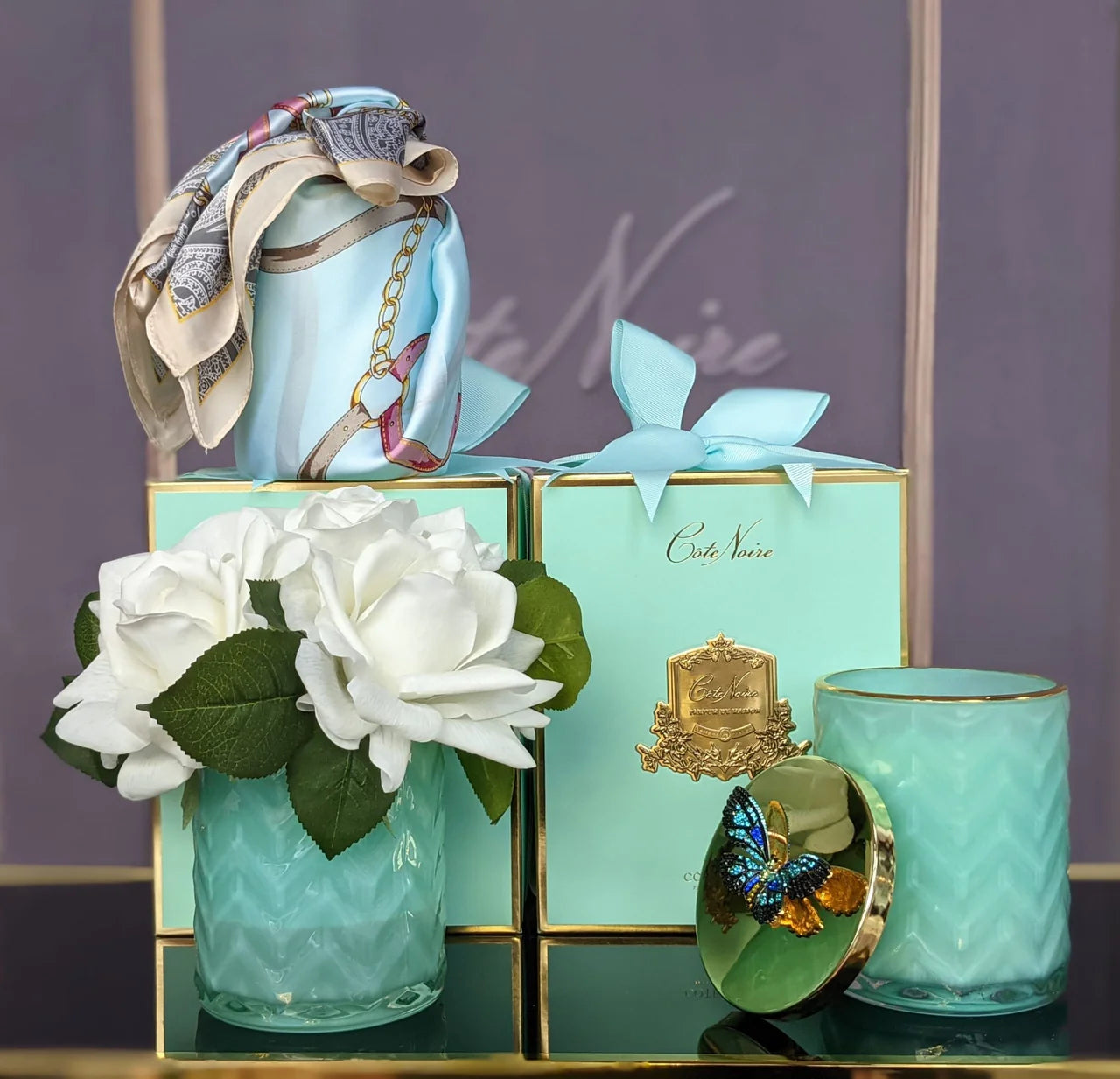 
Diffuseur de parfum d'ambiance de luxe « Herringbone Flower » - Blanc, Menthe