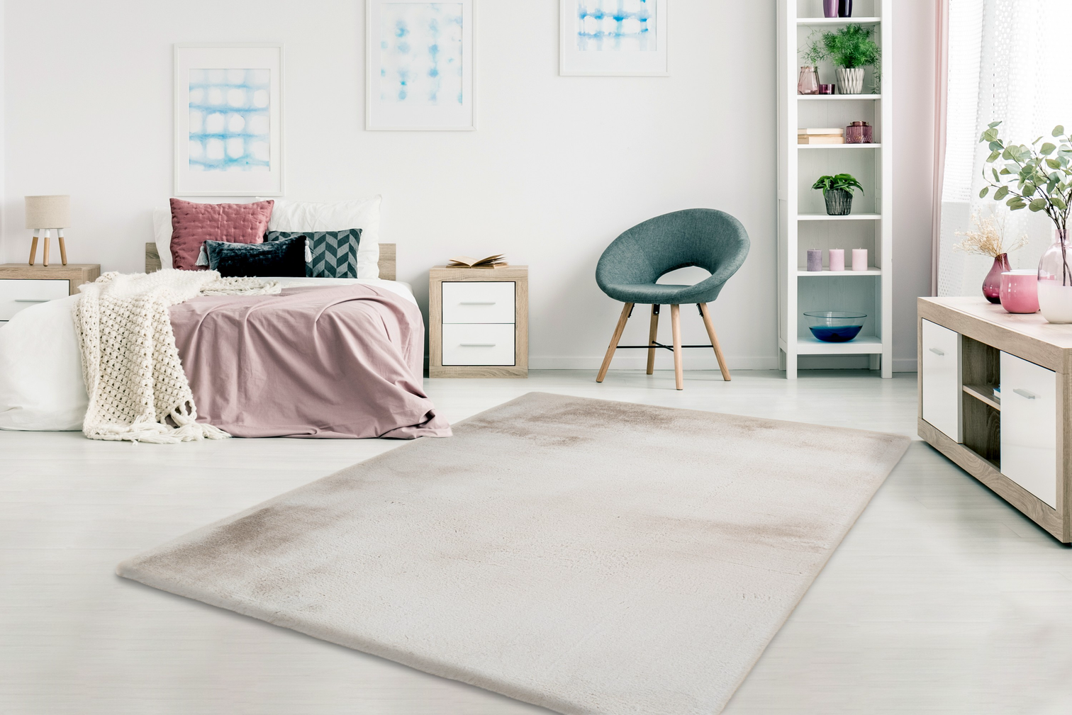 
Tapis design à poils longs de haute qualité « Heaven 800 » - Beige - 80 x 150 cm