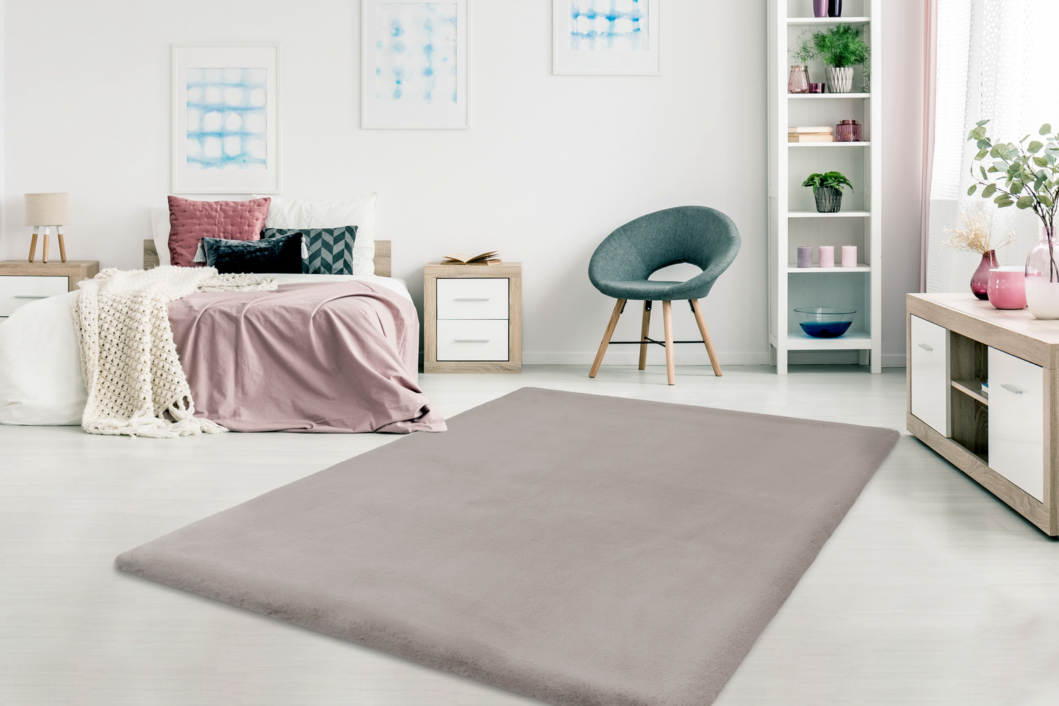 
Tapis shaggy design de haute qualité « Heaven 800 » – Taupe - Ø 120 cm
