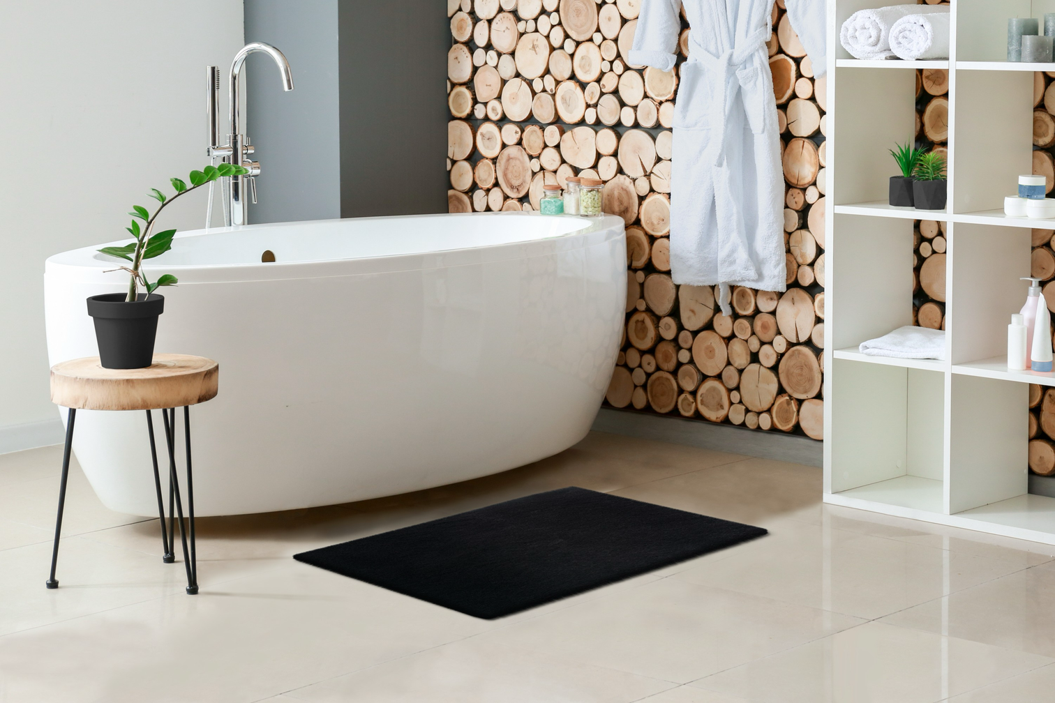 
High-quality, washable bath mat "Heaven" - Black - 40 x 60 cm