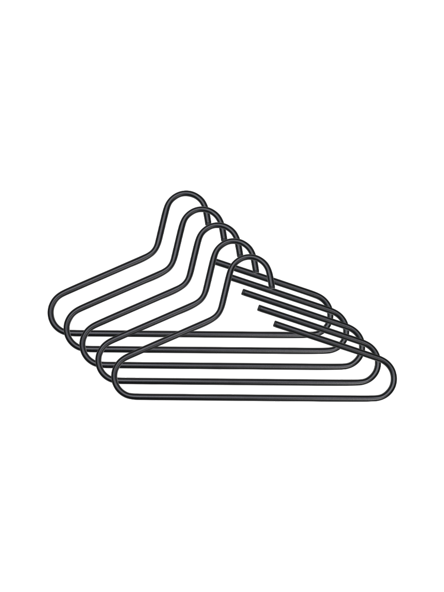 
Design Metall-Kleiderbügel „Victorie“, 5er-Set - Schwarz