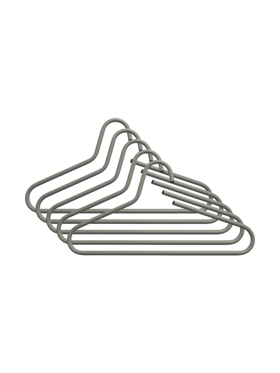 
Design Metall-Kleiderbügel „Victorie“, 5er-Set - Dusty Green