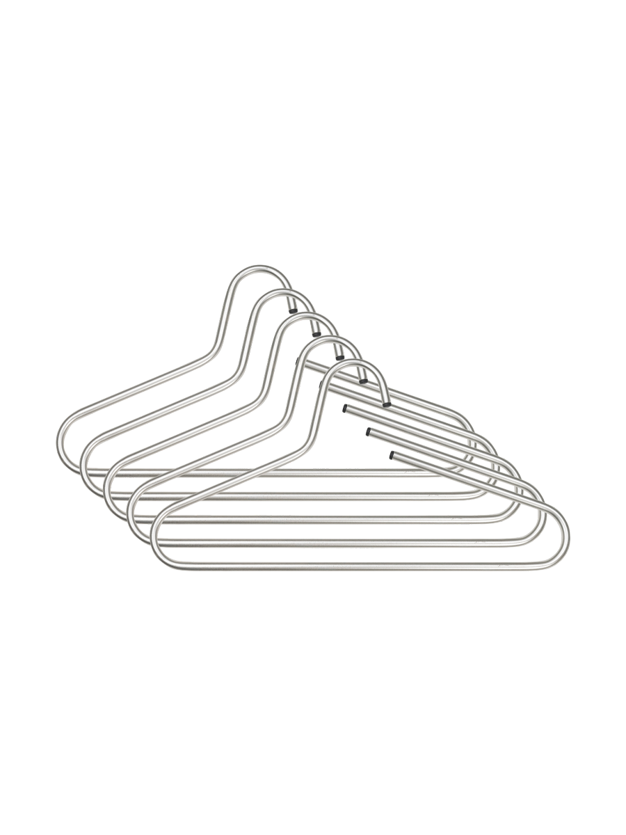 
Design Metall-Kleiderbügel „Victorie“, 5er-Set - Silber