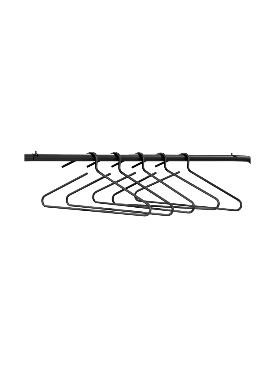 
Design Metall-Kleiderbügel „Hang-on“, 5er-Set - Schwarz