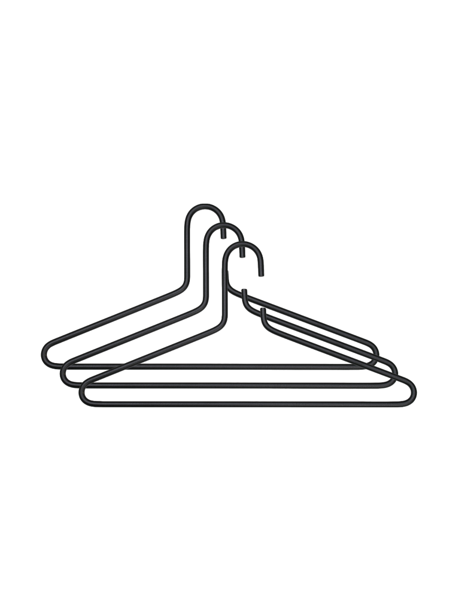
Design Metall-Kleiderbügel „Senza“, 3er-Set - Schwarz