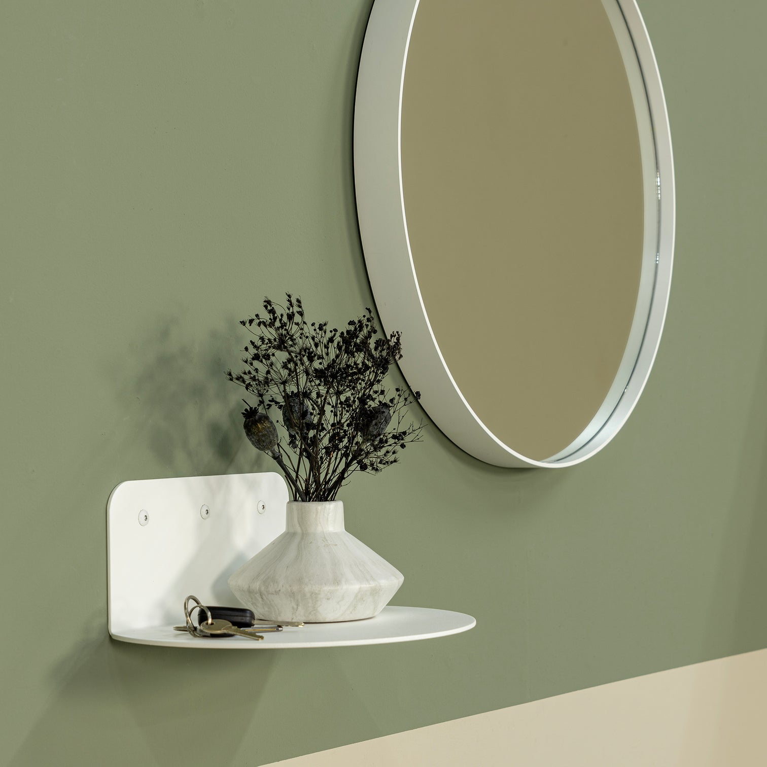 
"Flex" Wall Shelf & Nightstand Design - White