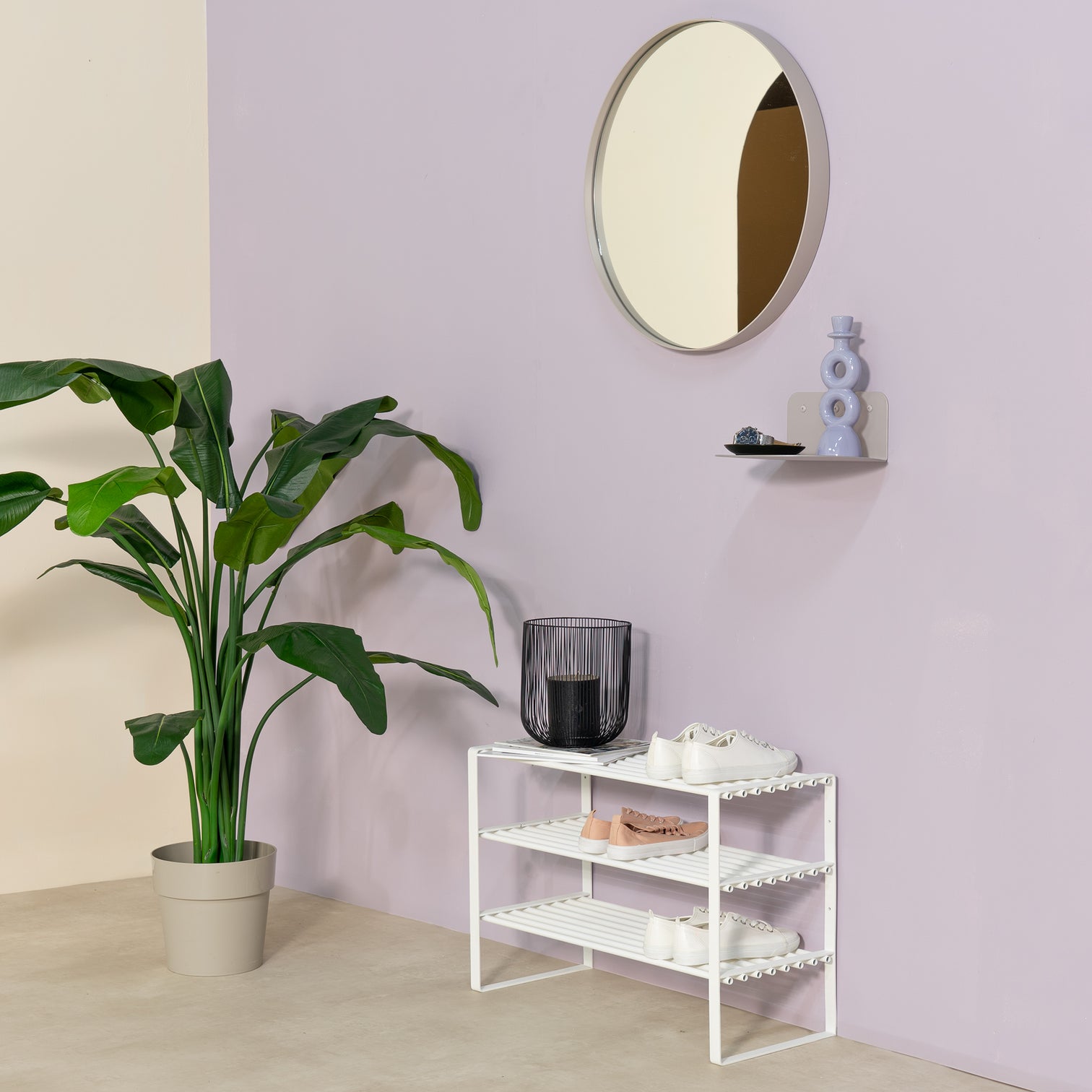 
"Flex" Wall Shelf & Nightstand Design - Silky Taupe