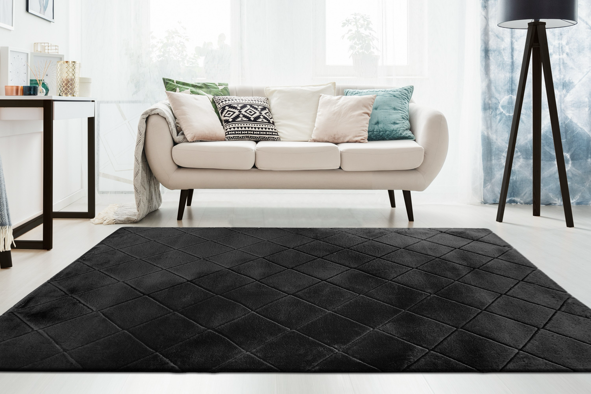 
High Pile Designer Rug "Impulse 600" - Graphite - 80 x 150 cm