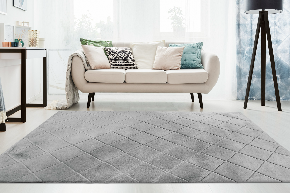 
High-Quality Shag Design Rug "Impulse 600" - Silver - 80 x 150 cm
