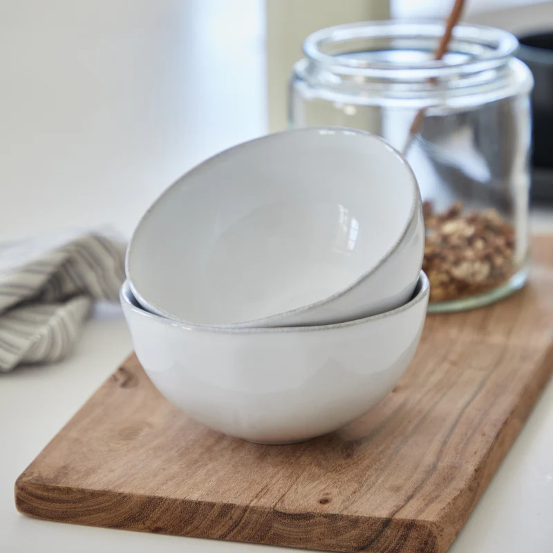 
Handcrafted Fruit Bowl "Livia" - White high-gloss