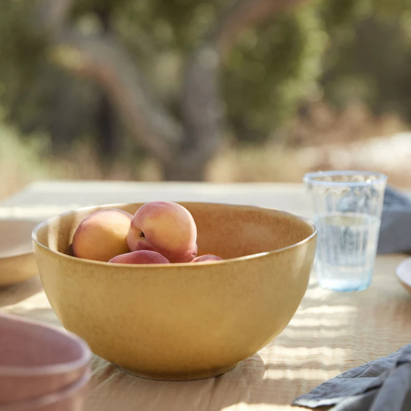 
Handcrafted Salad Bowl "Livia" - Champagne yellow