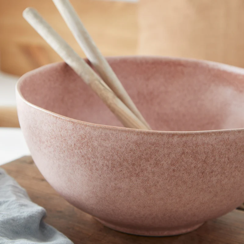 
Handcrafted Salad Bowl "Livia" - Mauve Pink