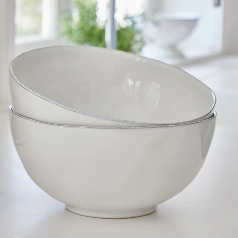 
Handcrafted Salad Bowl "Livia" - White glossy
