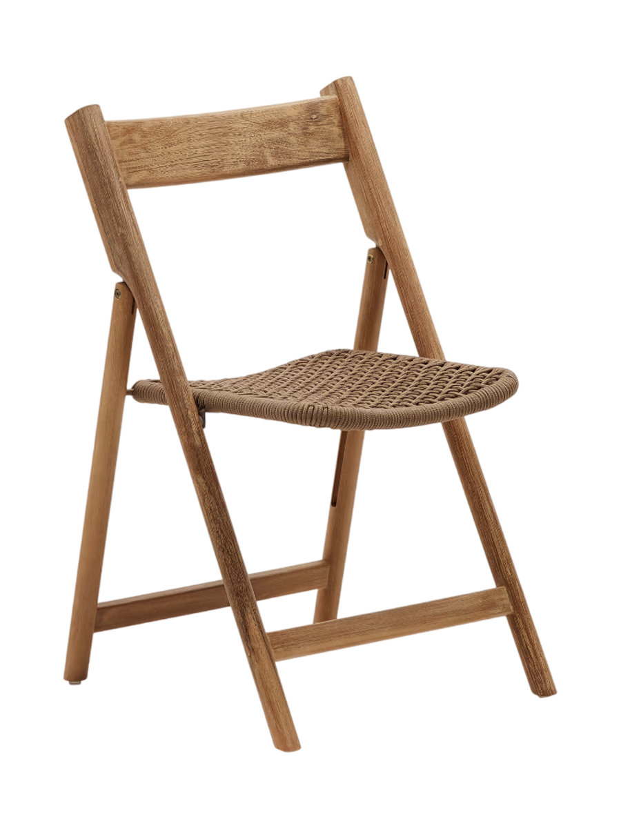 
Chaise pliante massive d'intérieur/extérieur « Dandaro » - Naturel / Beige