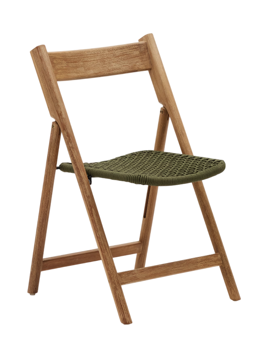 
Chaise pliante massive d'intérieur/extérieur « Dandaro » - Naturel / Vert