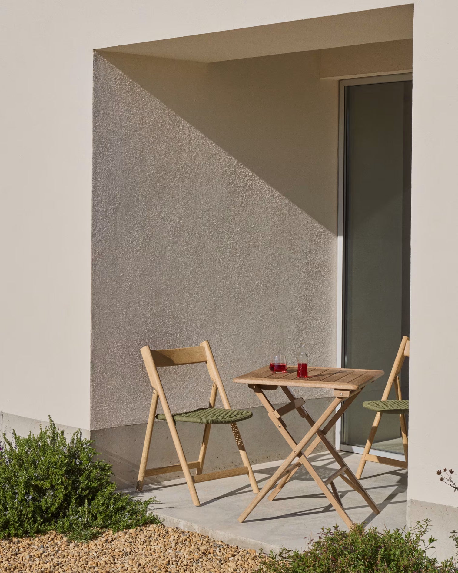 
Chaise pliante massive d'intérieur/extérieur « Dandaro » - Naturel / Vert