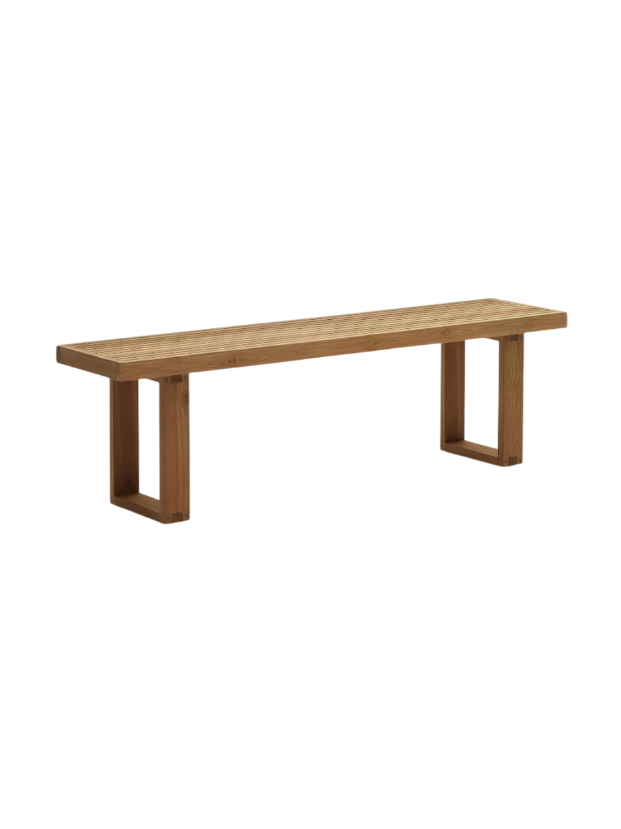 
Banc massif intérieur/extérieur « Canadello » en teck recyclé - 170 x 46 cm