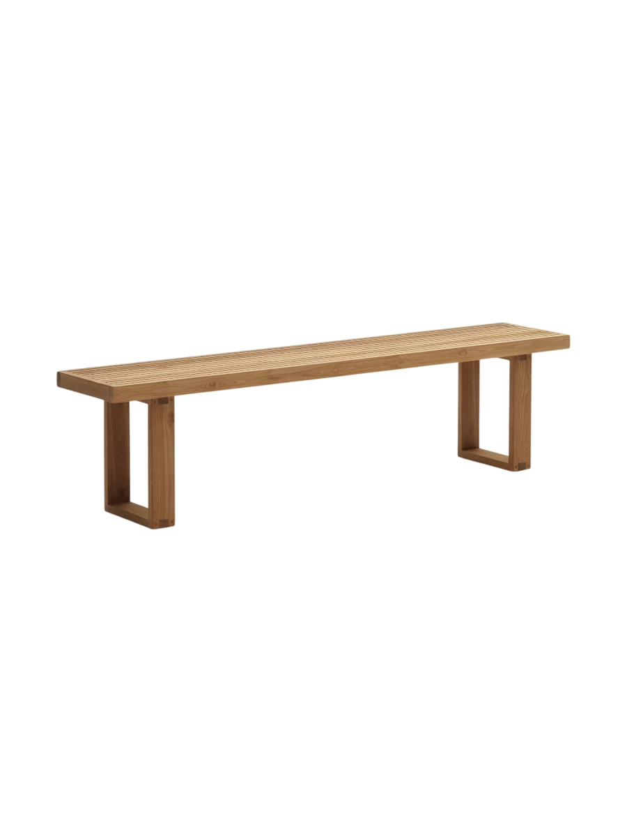 
Banc massif intérieur/extérieur « Canadello » en teck recyclé - 210 x 46 cm