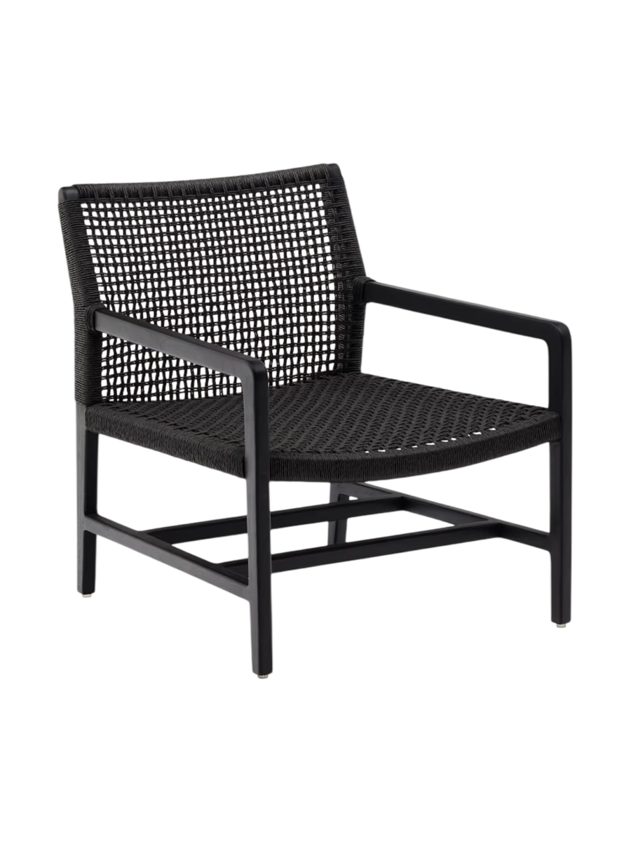 
Premium Indoor/Outdoor Lounge Chair "Saballo" Made of Solid Teak Wood - Black