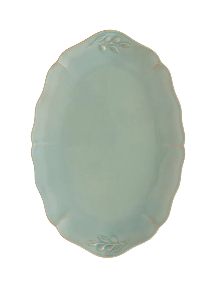 
Handmade, large serving platter "Alentejo" - Turquoise