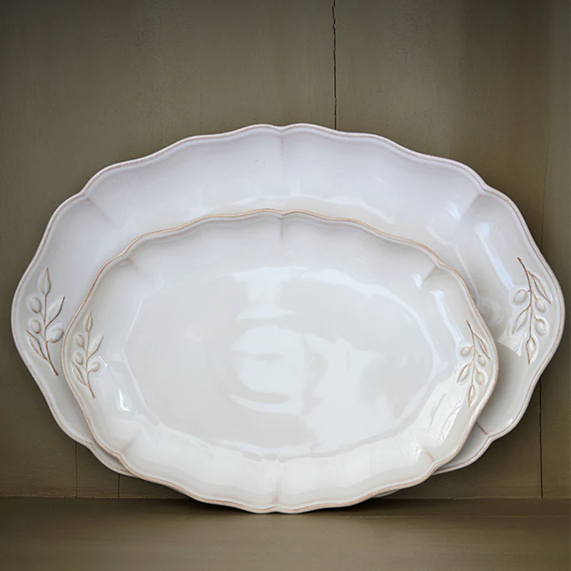 
Handmade, large serving platter "Alentejo" - White