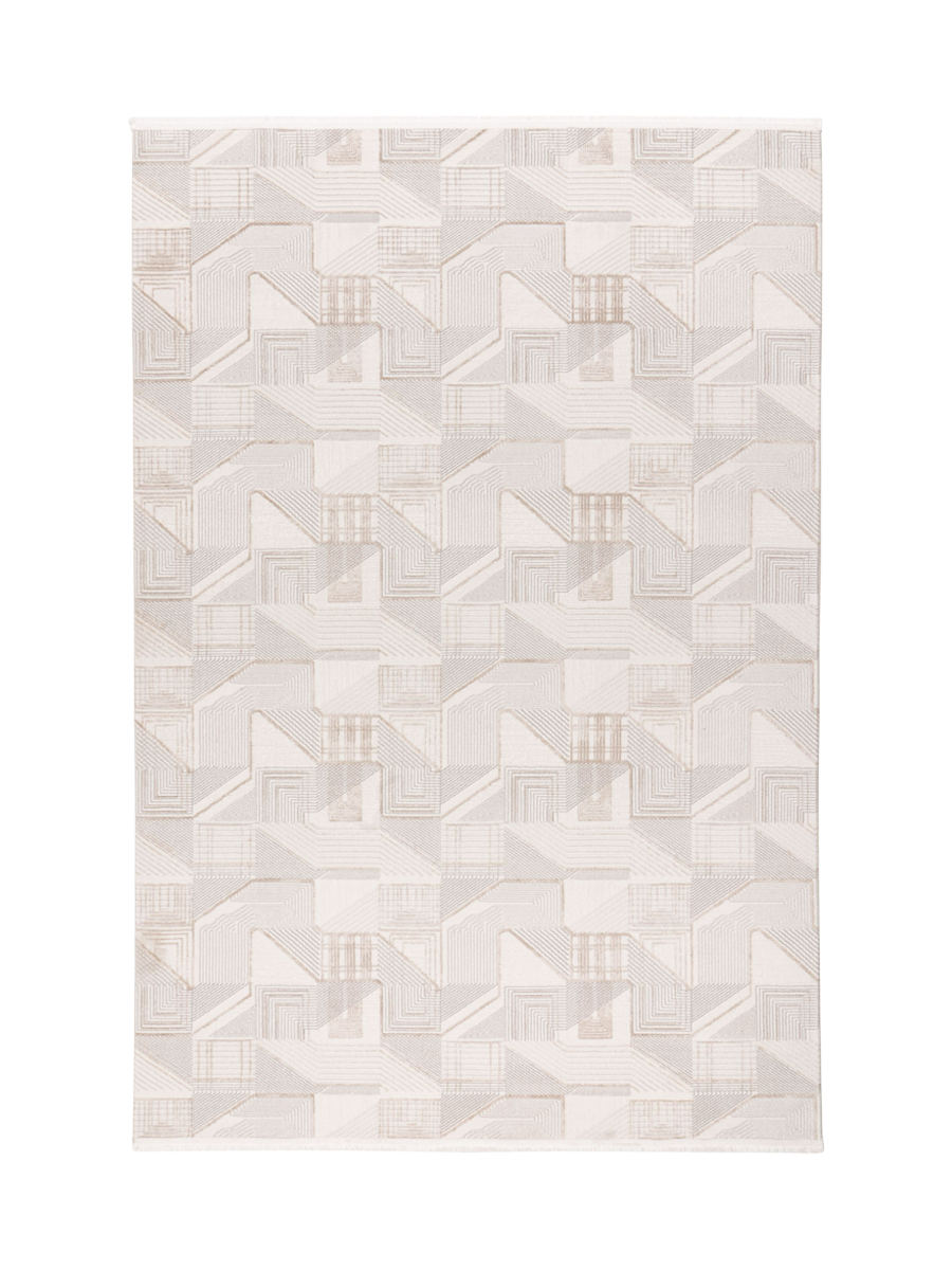 
High-Quality Designer Rug "Jardin 701", Beige/Silver - 80 x 150 cm