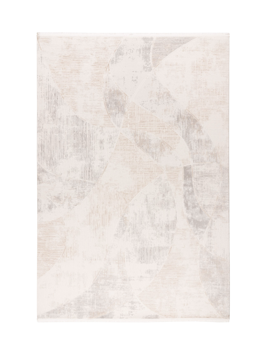 
High-Quality Designer Rug "Jardin 703," Beige/Silver - 80 x 150 cm