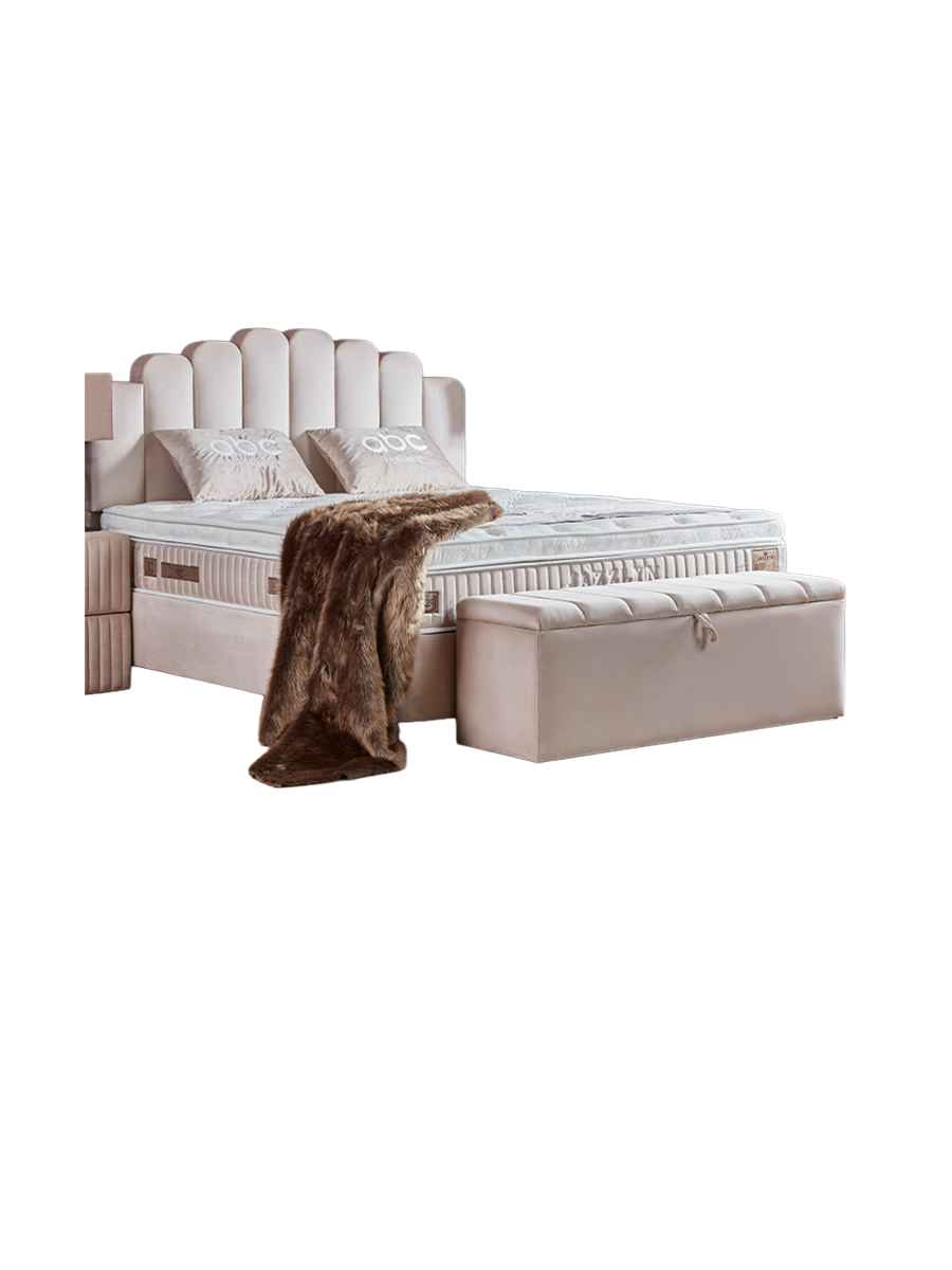 
Premium Box Spring Bed "Jazzlyn" incl. Mattress & Topper - Without accessories / Mattress size: 140 x 200 cm