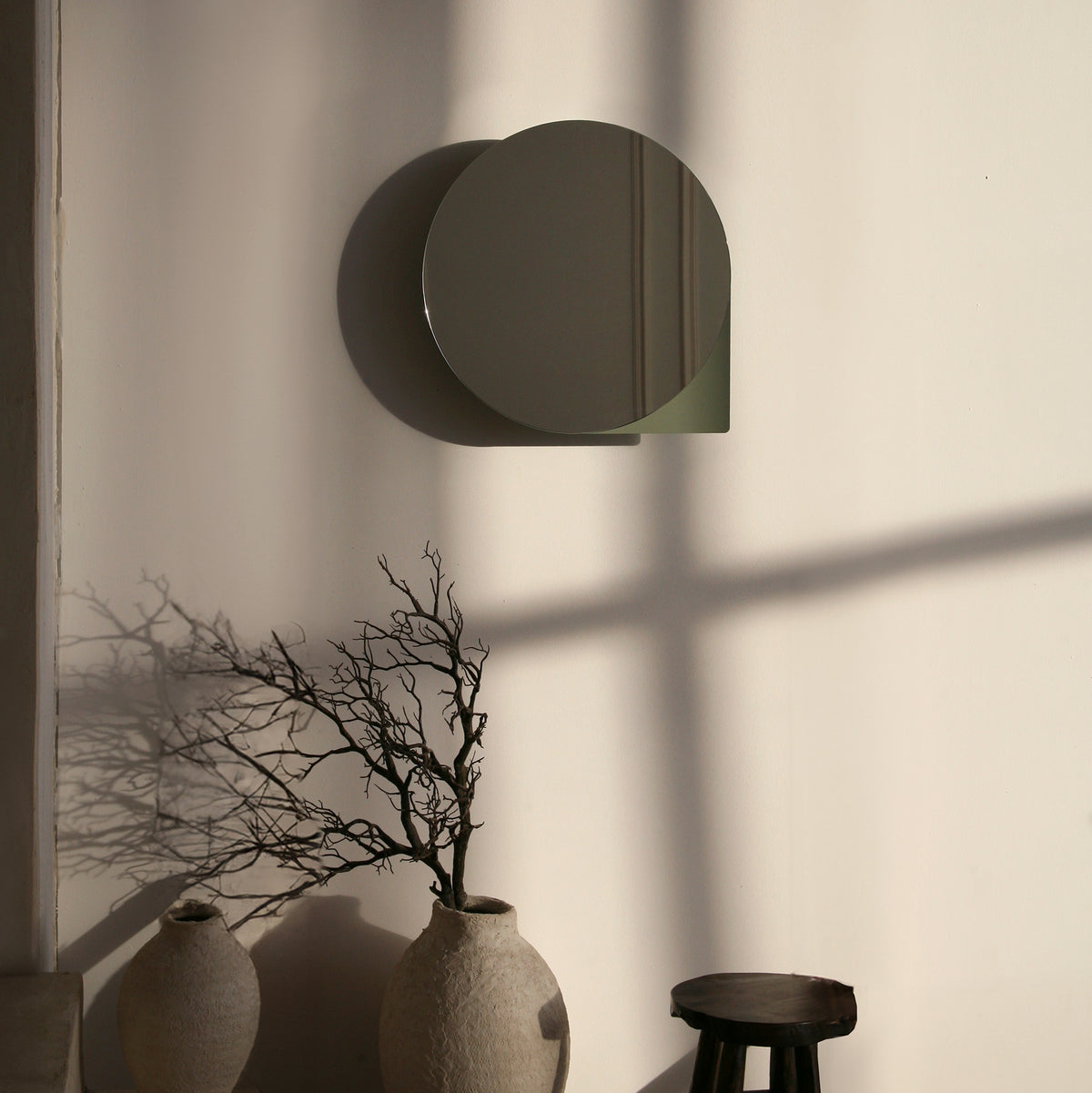 
Armadio a specchio di design „Sonnet S“ - Verde polveroso