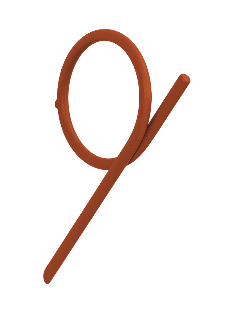 
Gancio da parete di design „Tuba Medium“ - Terracotta toscana