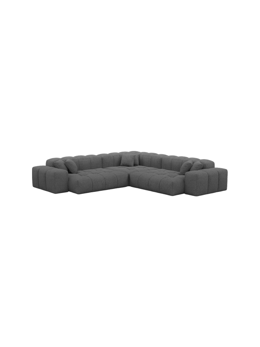 
5-Sitzer Design Ecksofa „Avenza“ mit Bouclé-Bezug - Bouclé Graphit