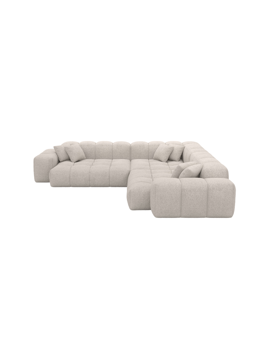 
5-Sitzer Design Ecksofa „Avenza“ mit Bouclé-Bezug - Bouclé Graphit