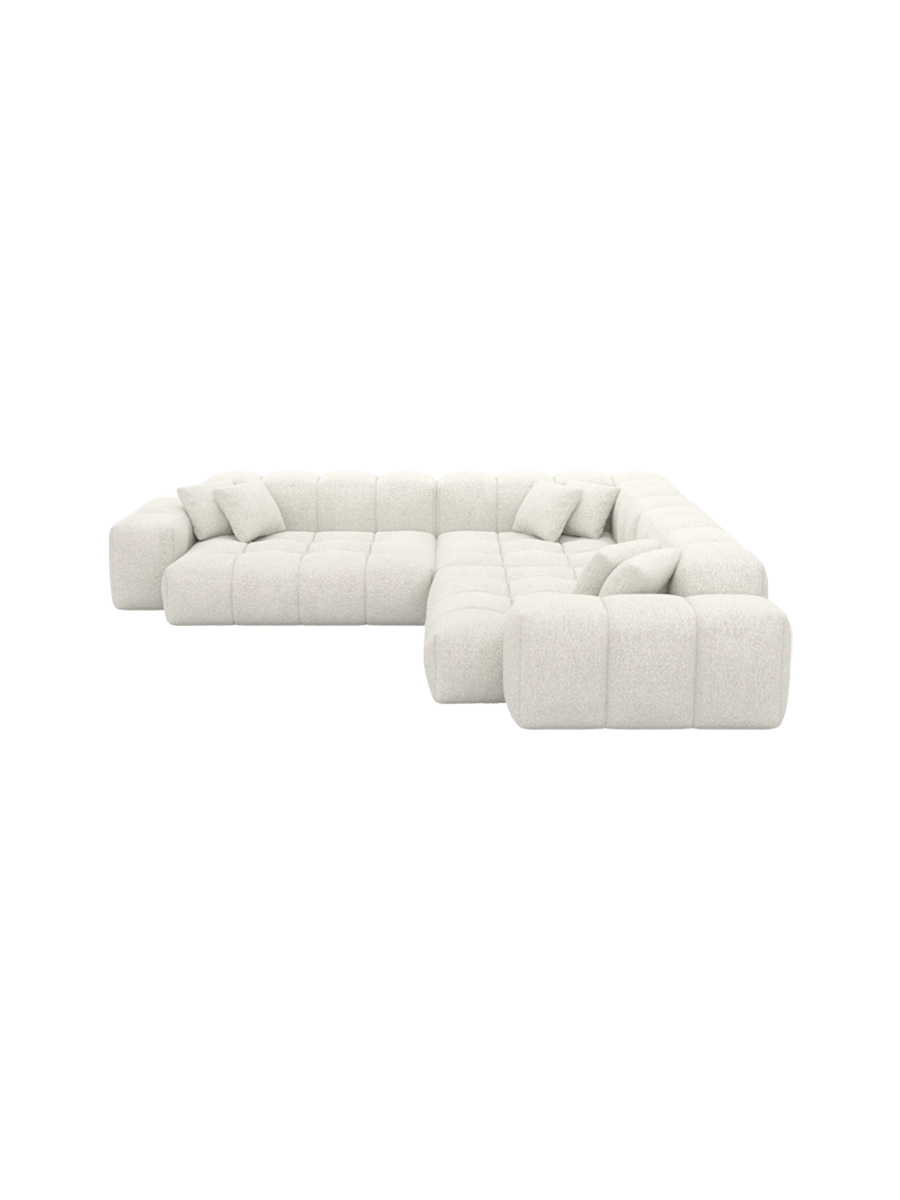 
5-Sitzer Design Ecksofa „Avenza“ mit Bouclé-Bezug - Bouclé Graphit