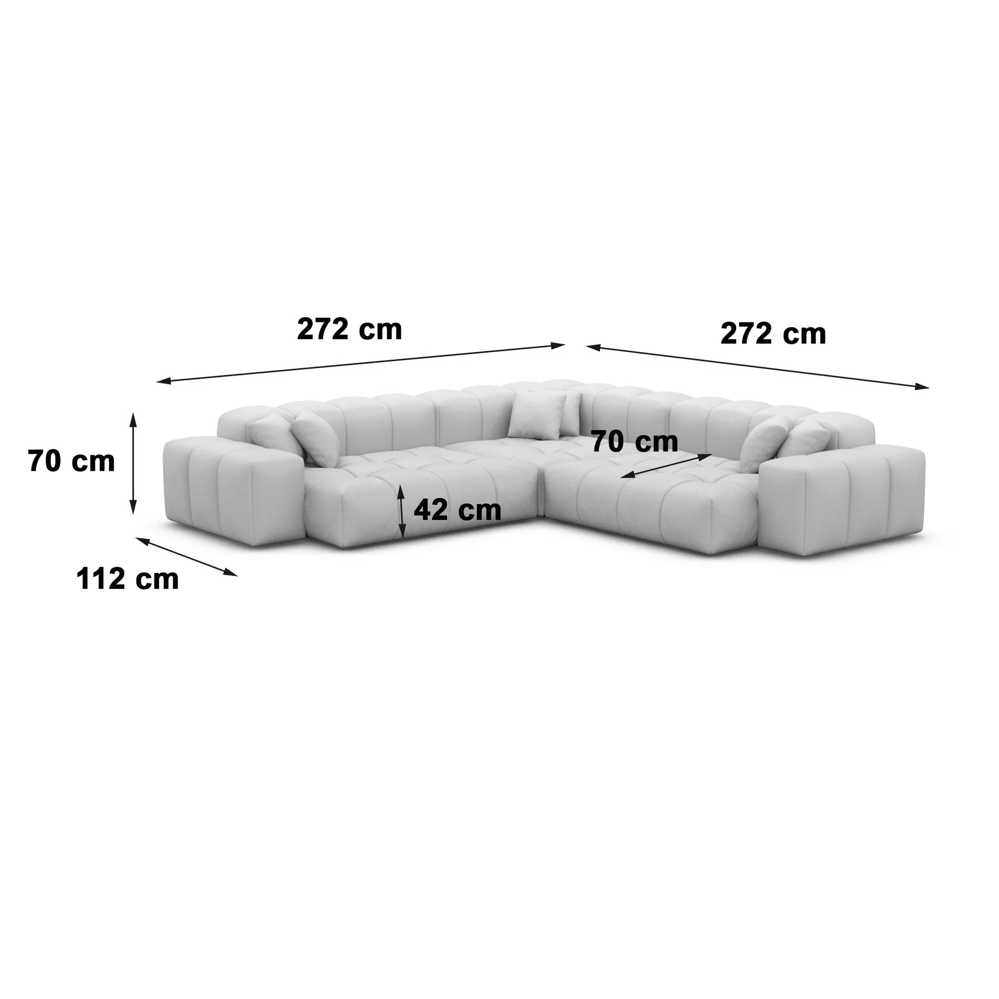 
5-Sitzer Design Echtleder Ecksofa „Avenza“ - Echtleder Beige