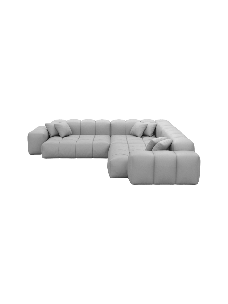 
5-Sitzer Design Echtleder Ecksofa „Avenza“ - Echtleder Beige