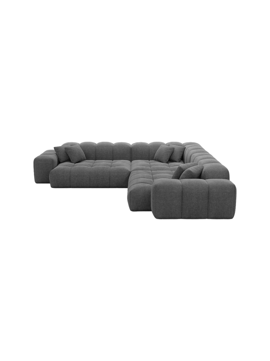 
5-Sitzer Design Ecksofa „Avenza“ mit Strukturstoff-Bezug - Strukturstoff Anthrazit