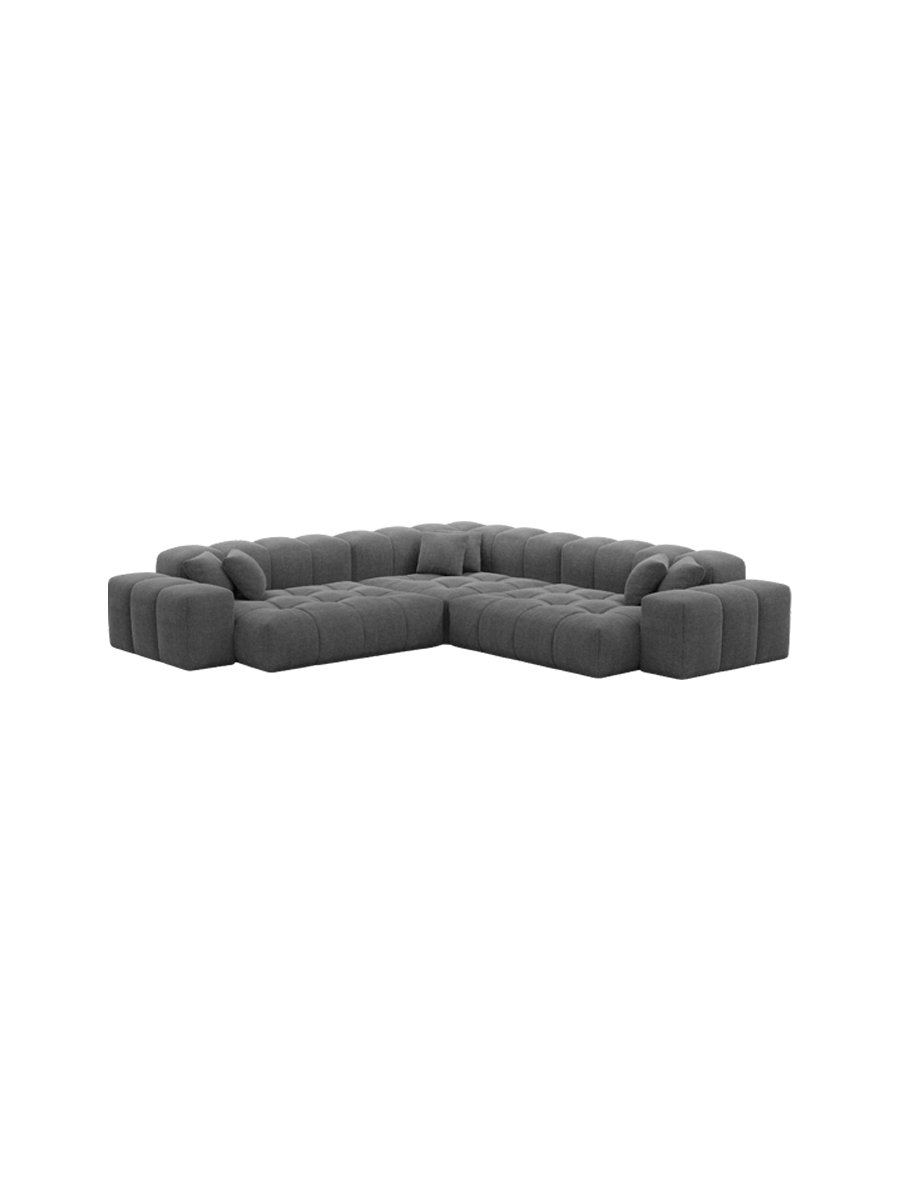 
5-Sitzer Design Ecksofa „Avenza“ mit Strukturstoff-Bezug - Strukturstoff Anthrazit