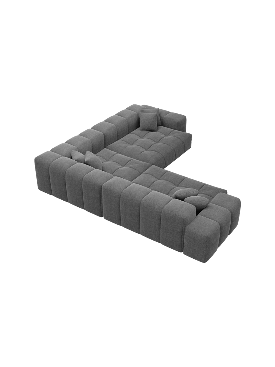 
5-Sitzer Design Ecksofa „Avenza“ mit Strukturstoff-Bezug - Strukturstoff Anthrazit