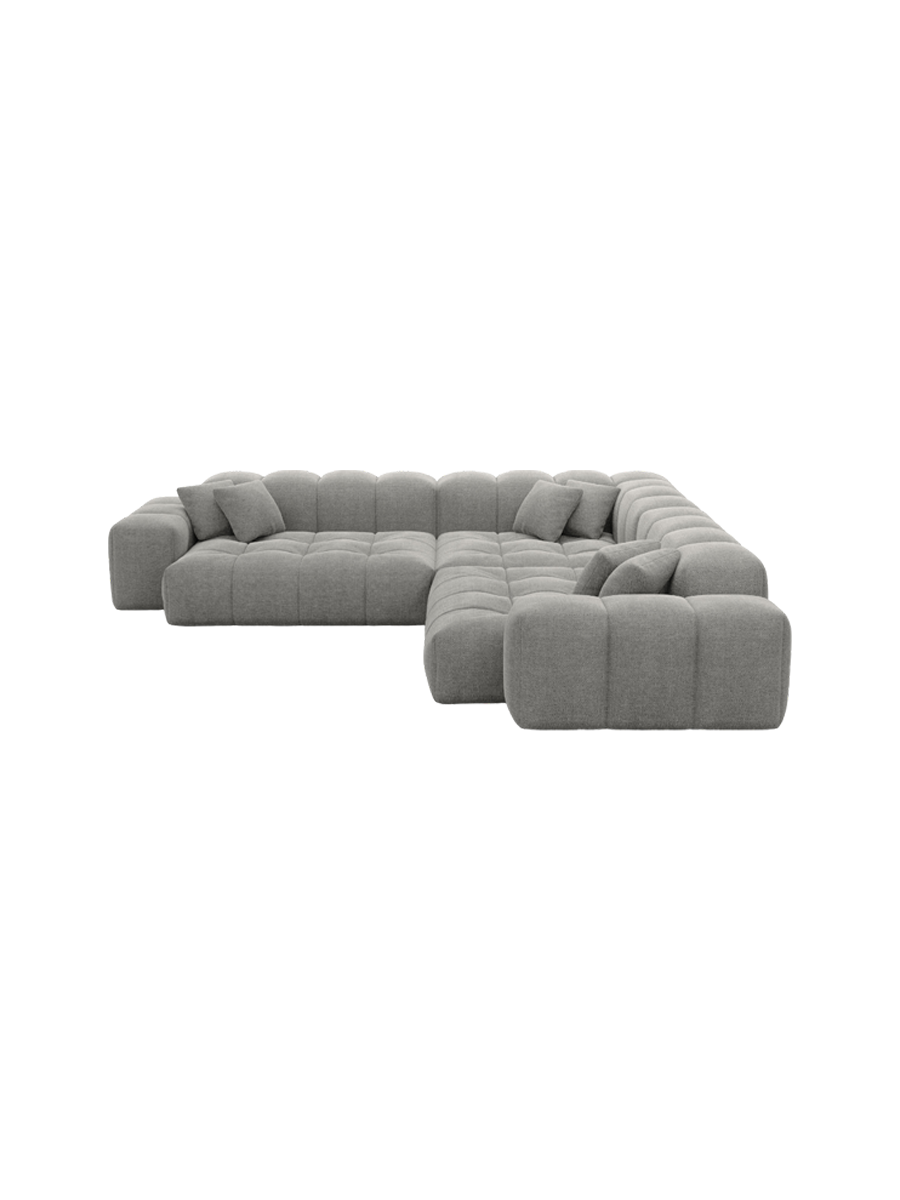 
5-Sitzer Design Ecksofa „Avenza“ mit Strukturstoff-Bezug - Strukturstoff Anthrazit