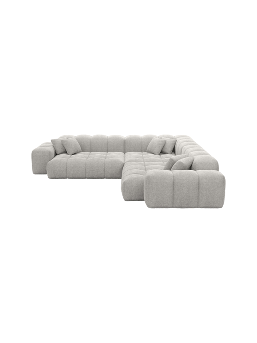 
5-Sitzer Design Ecksofa „Avenza“ mit Strukturstoff-Bezug - Strukturstoff Anthrazit