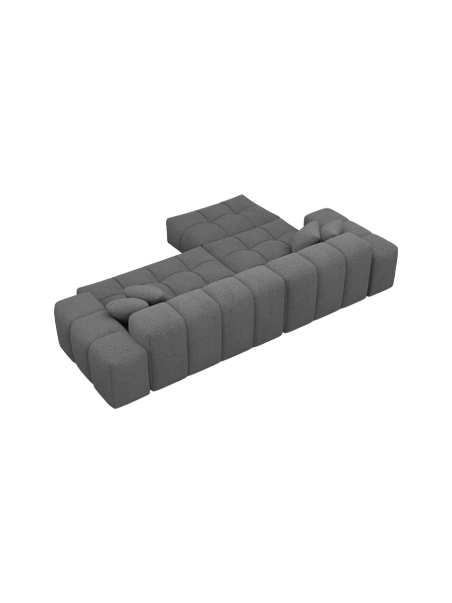 
4-Sitzer Design Ecksofa „Avenza“ mit Bouclé-Bezug - Bouclé Graphit / Eckteil links