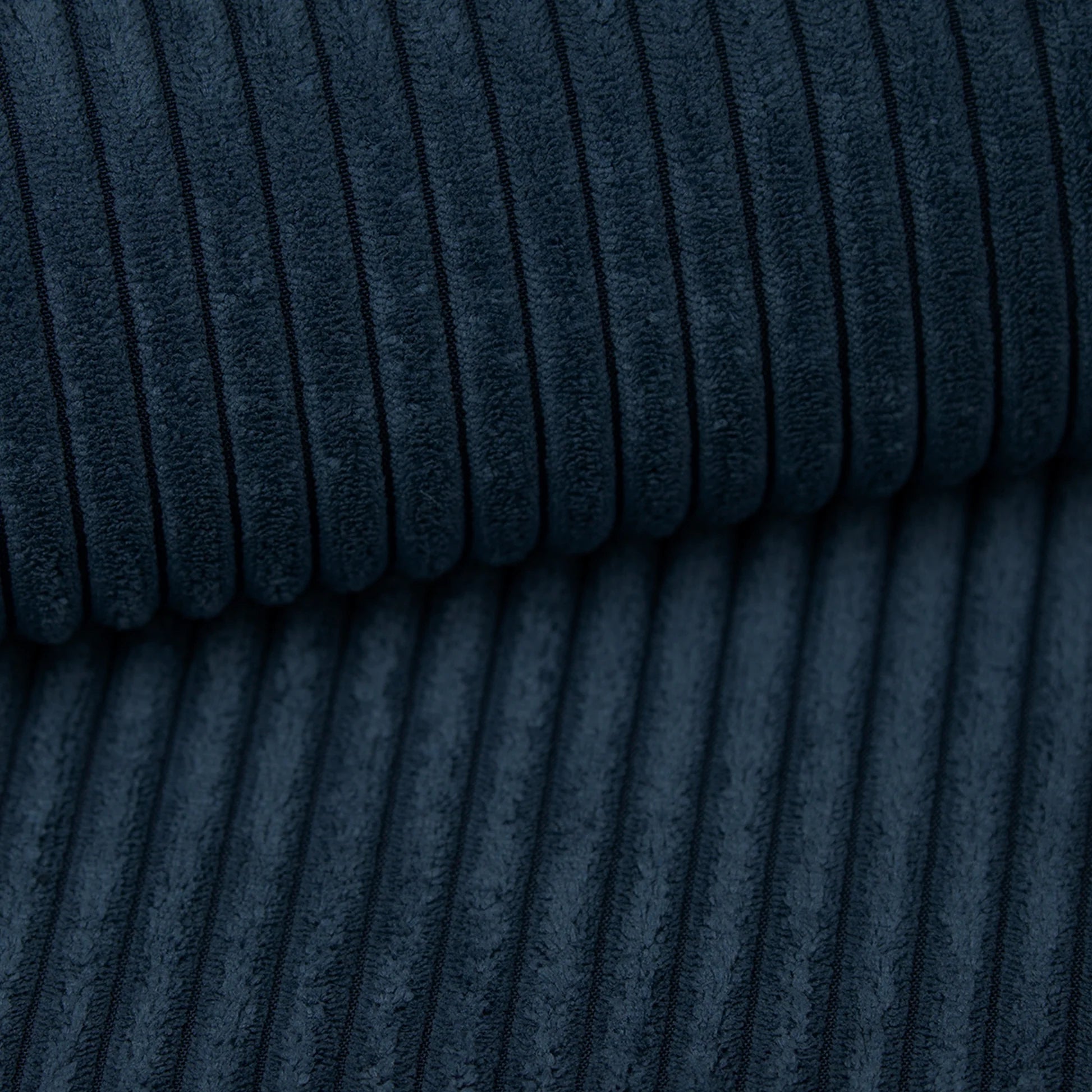
4-Sitzer Design Ecksofa „Avenza“, Cordsamt - Cordsamt Dunkelblau / Eckteil links