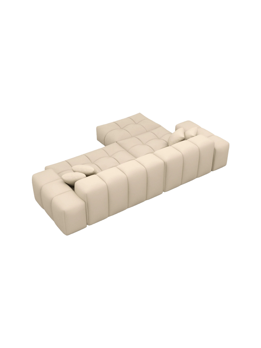 
4-Sitzer Design Echtleder Ecksofa „Avenza“ - Echtleder Beige / Eckteil links