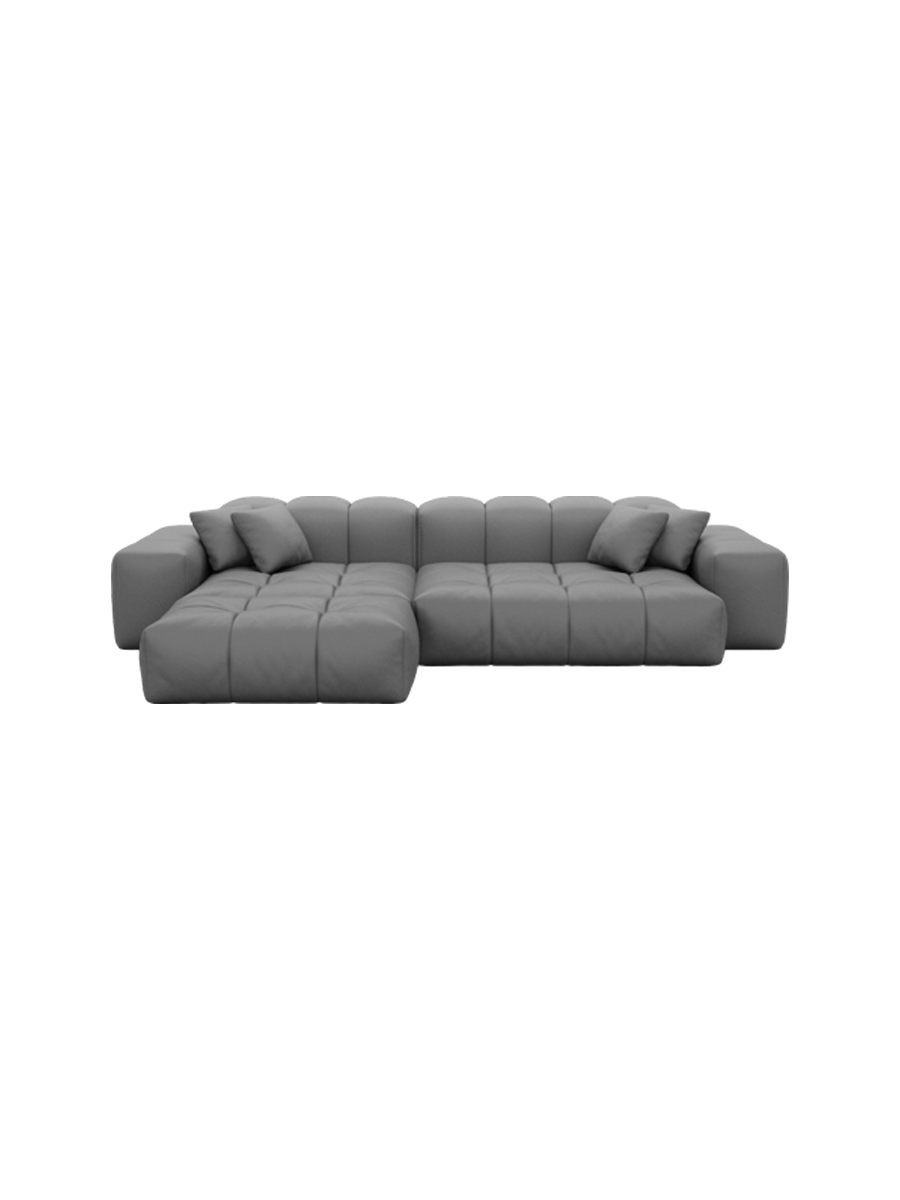 
4-Sitzer Design Echtleder Ecksofa „Avenza“ - Echtleder Beige / Eckteil links