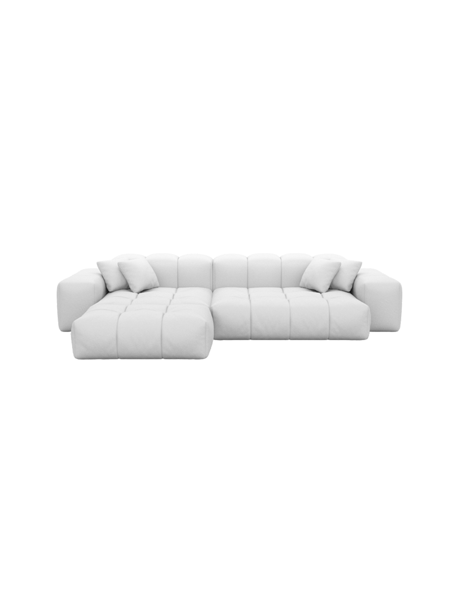 
4-Sitzer Design Echtleder Ecksofa „Avenza“ - Echtleder Beige / Eckteil links