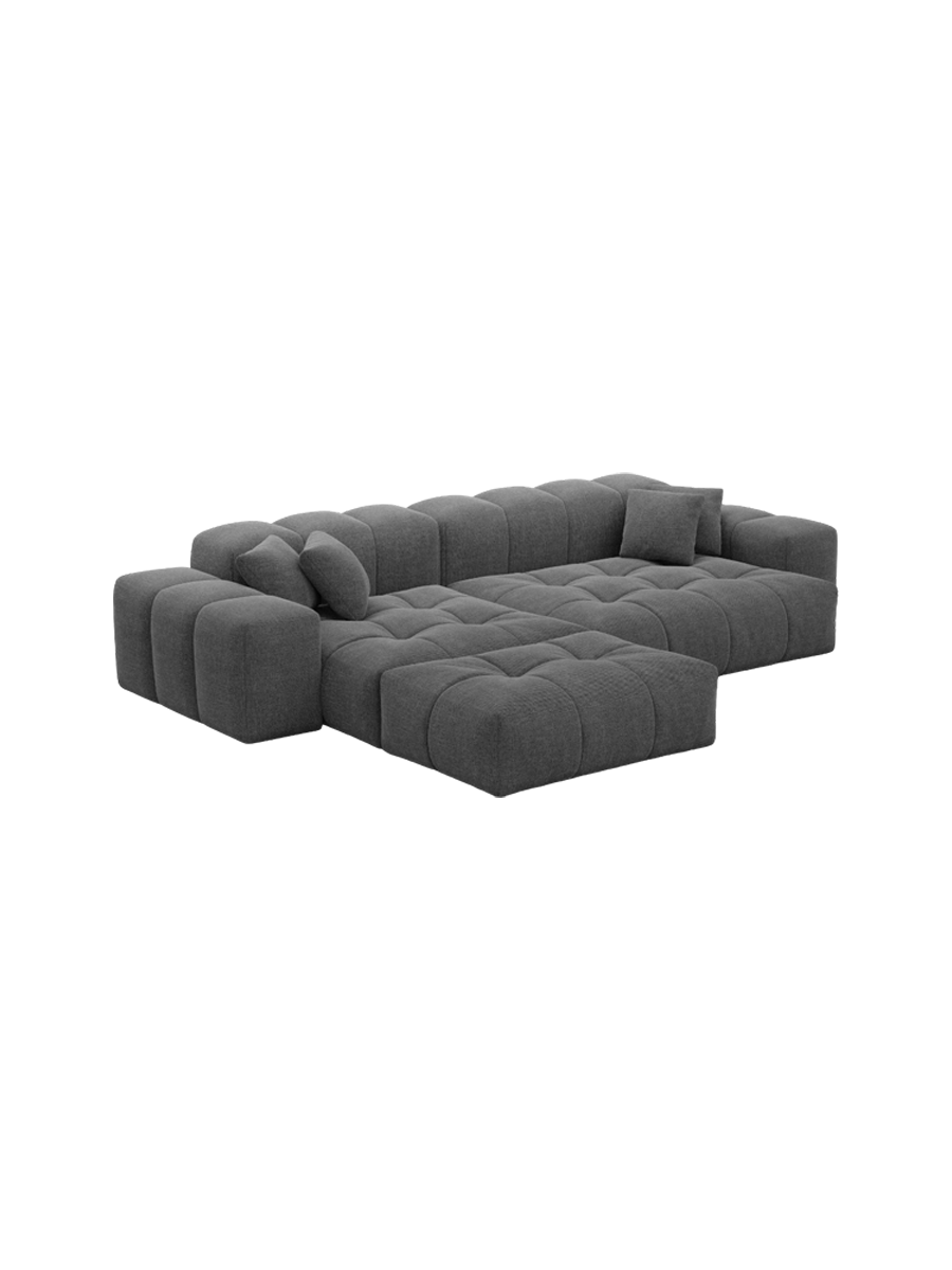 
4-Sitzer Design Ecksofa „Avenza“ mit Strukturstoff-Bezug - Strukturstoff Anthrazit / Eckteil links