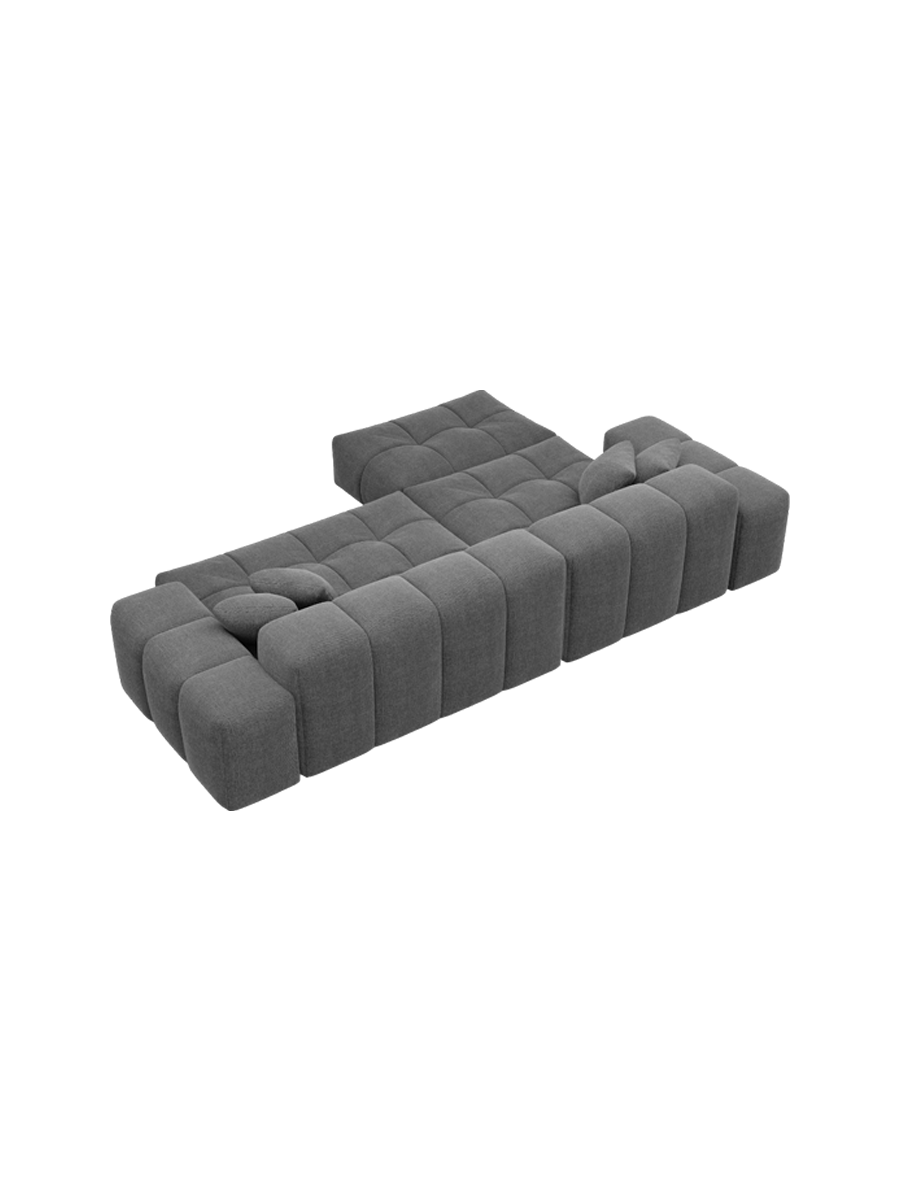 
4-Sitzer Design Ecksofa „Avenza“ mit Strukturstoff-Bezug - Strukturstoff Anthrazit / Eckteil links