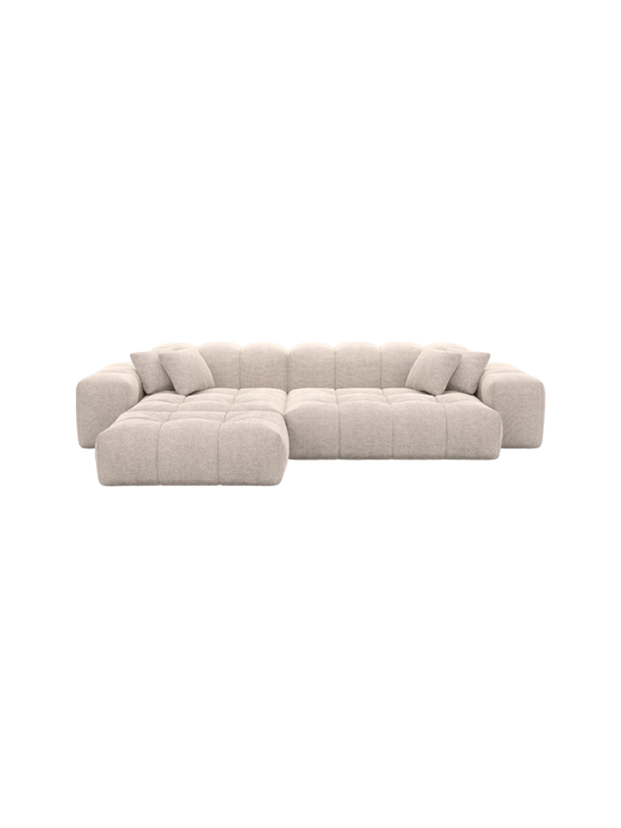
4-Sitzer Design Ecksofa „Avenza“ mit Strukturstoff-Bezug - Strukturstoff Anthrazit / Eckteil links